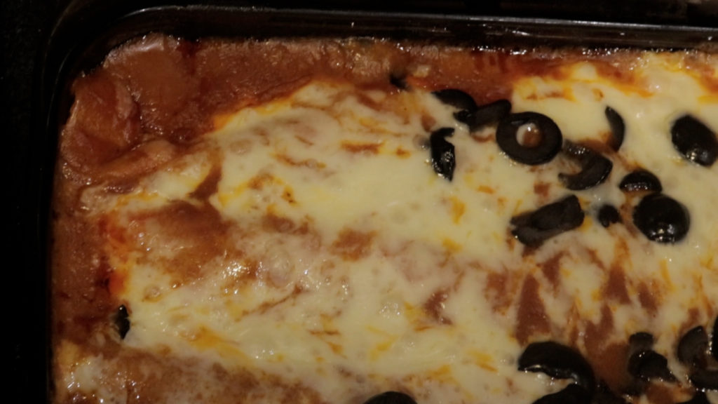 A Hot Bubbling Dish of Chicken Enchiladas